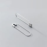 TrustDavis 925 Silver Paper Clip Dangle Earrings