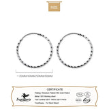 TrustDavis 925 Silver Big Hoop Earrings Girls Gift DS3726