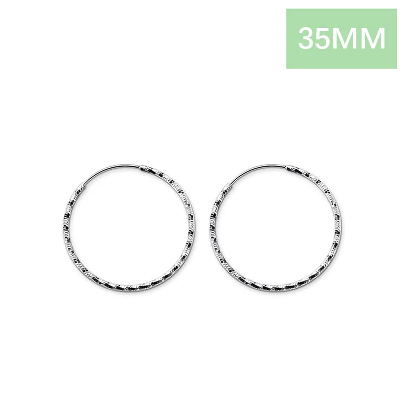 TrustDavis 925 Silver Big Hoop Earrings Girls Gift DS3726