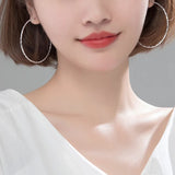 TrustDavis 925 Silver Big Hoop Earrings Girls Gift DS3726