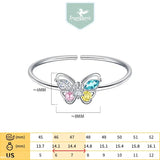 TrustDavis 925 Silver Butterfly Zircon Ring Daddy's Girl Mom Daughter Birthday