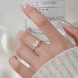TrustDavis 925 Silver Butterfly Zircon Ring Daddy's Girl Mom Daughter Birthday