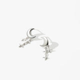 925 Sterling Silver Moon Star Stud Earrings for Daughter Girl