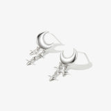925 Sterling Silver Moon Star Stud Earrings for Daughter Girl