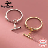 TrustDavis 925 Sterling Silver Open Ring Gift for Women Daughter