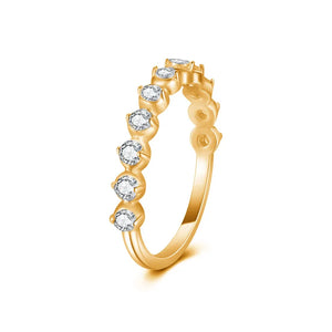 TrustDavis 925 Silver Round CZ Ring Gift for Women DS4009