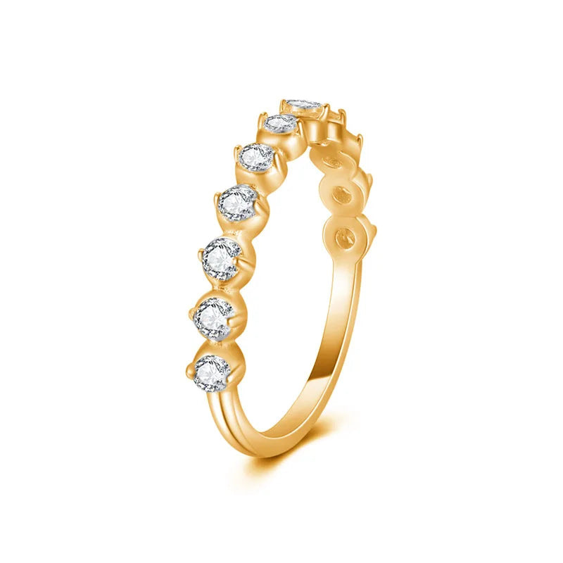 TrustDavis 925 Silver Round CZ Ring Gift for Women DS4009