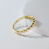 TrustDavis 925 Silver Round CZ Ring Gift for Women DS4009