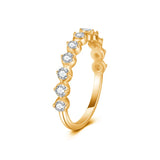 TrustDavis 925 Silver Round CZ Ring Gift for Women DS4009