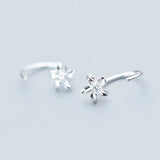 TrustDavis 925 Sterling Silver Flower Stud Earrings 16mm Width Girls Kids Gift