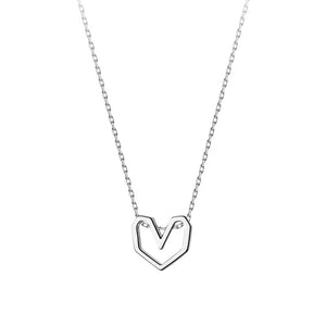 TrustDavis 925 Sterling Silver Heart Pendant Short Necklace