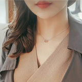 TrustDavis 925 Sterling Silver Heart Pendant Short Necklace