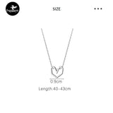 TrustDavis 925 Sterling Silver Heart Pendant Short Necklace