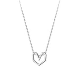 TrustDavis 925 Sterling Silver Heart Pendant Short Necklace