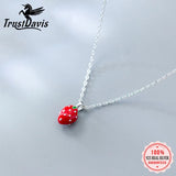 TrustDavis 925 Silver Strawberry Pendant Necklace Gift
