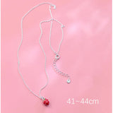 TrustDavis 925 Silver Strawberry Pendant Necklace Gift