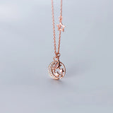 TrustDavis 925 Sterling Silver Moon&Stars CZ Pendant Necklace