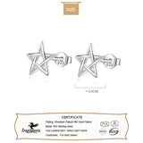 TrustDavis 925 Silver Tiny Hollow Star Stud Earrings