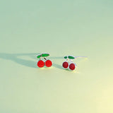 TrustDavis 925 Sterling Silver Cherry Stud Earrings DS168