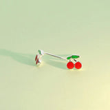 TrustDavis 925 Sterling Silver Cherry Stud Earrings DS168