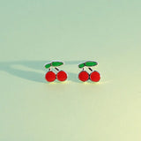 TrustDavis 925 Sterling Silver Cherry Stud Earrings DS168