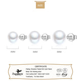 TrustDavis 925 Sterling Silver Pearl Stud Earrings for Daughter Girls - DS3510