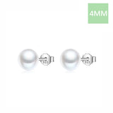 TrustDavis 925 Sterling Silver Pearl Stud Earrings for Daughter Girls - DS3510
