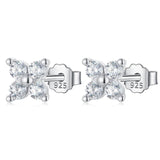 TrustDavis 925 Silver Mini Colour Flower CZ Stud Earrings Wedding Jewelry