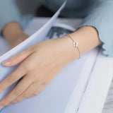 925 Sterling Silver Heart Star Bracelet for Women