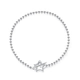 925 Sterling Silver Heart Star Bracelet for Women