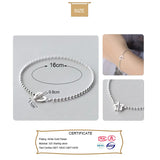 925 Sterling Silver Heart Star Bracelet for Women