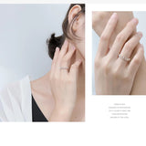 925 Silver High Crown CZ Opening Ring 5 6 7 Women Girl Wife Birthday Present