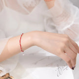 925 Silver Beads Chain Red Rope Bracelet Wedding Gift