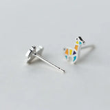 925 Sterling Silver Giraffe Stud Earrings Gift For Girls Kids Lady DS905