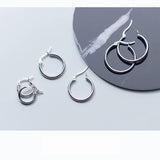925 Sterling Silver Unique Shaped Huggie Hoop Earring For Women DS1064