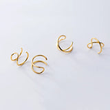 925 Sterling Silver Twist Ear Cuff Clip On Earrings