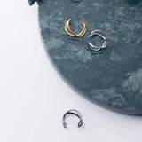 925 Sterling Silver Twist Ear Cuff Clip On Earrings
