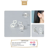 925 Silver Tiny Cat Stud Earrings Gift for School Girls DS011