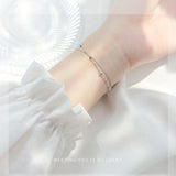925 Sterling Silver Double Layer Beads Bracelet for Women