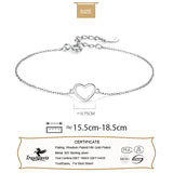 925 Sterling Silver Heart Bracelet Women's Jewelry Gift