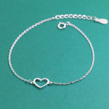 925 Sterling Silver Heart Bracelet Women's Jewelry Gift