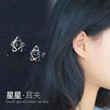 925 Sterling Silver Star Ear Cuff Clip Earrings for Women - DS489