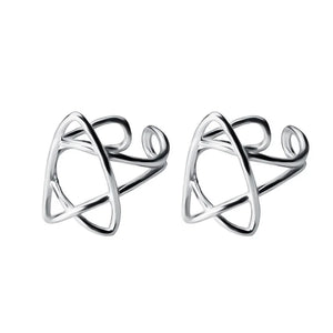 925 Sterling Silver Star Ear Cuff Clip Earrings for Women - DS489