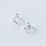 925 Sterling Silver Star Ear Cuff Clip Earrings for Women - DS489