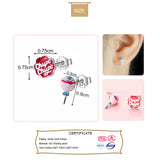 925 Silver Tiny Asymmetric Candy Letter Stud Earrings for Girls