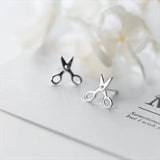 925 Silver Tiny Scissor Stud Earrings for Girls