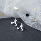 925 Silver Tiny Scissor Stud Earrings for Girls
