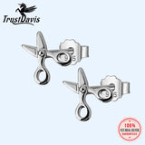 925 Silver Tiny Scissor Stud Earrings for Girls