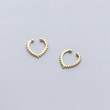 925 Silver Heart Clip-on Earrings Ear Cuff Nose Ring for Women