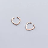 925 Silver Heart Clip-on Earrings Ear Cuff Nose Ring for Women
